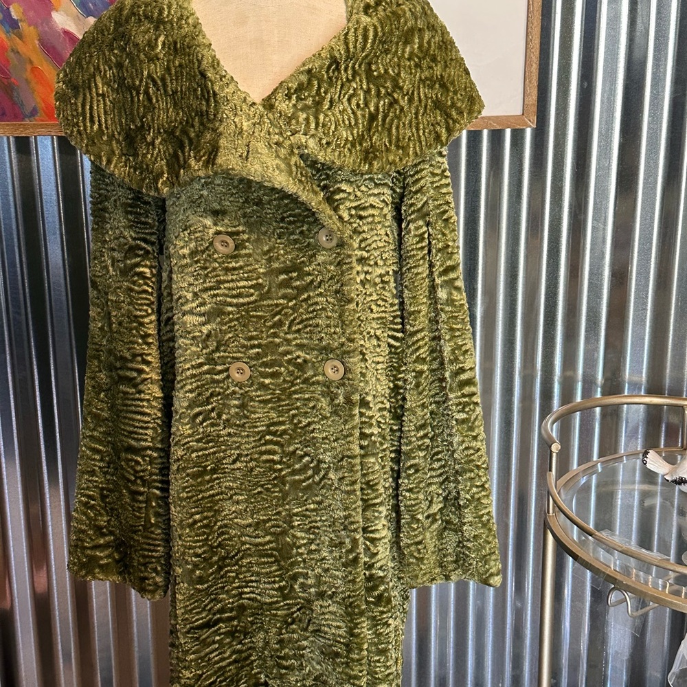Luxurious Green Faux Fur Coat